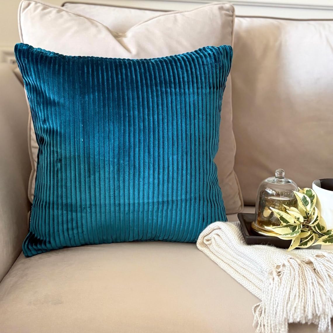 Amazon.com: Petrol Blue Decorative Lumbar Pillow Cover 12